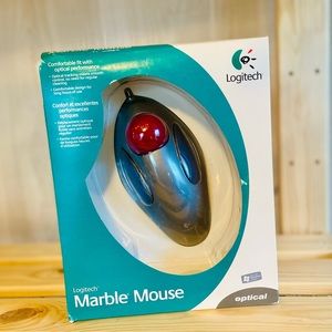 Vintage 2002 Logitech Trackball Marble Computer Mouse